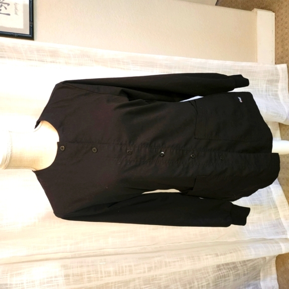 Greys Anatimy Black Snap-Up Scrubs Jacket Size Small - Picture 1 of 5